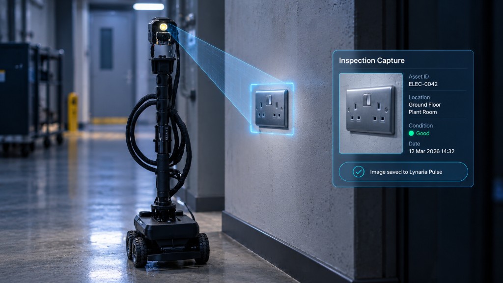 PulseBot capturing visual evidence for a Lynaria Pulse inspection record